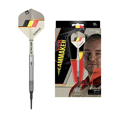 Target Darts Unisex-Adult Dimitri Van den Bergh Dream Maker G1 90% Wolfram Softdarts-Set Dartpfeile, Sand, Schwarz, Gelb and Roter, 19G von Target Darts