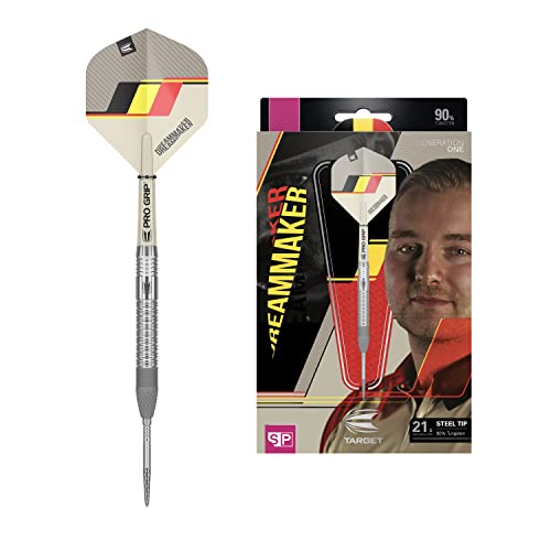 Target Darts Unisex-Adult Dimitri Van den Bergh Dream Maker G1 90% Wolfram Swiss Point Steeldarts-Set Dartpfeile, Sand, Schwarz, Gelb and Roter, 23G von Target Darts