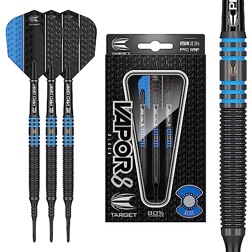 Target Darts Vapor 8 Black 80% Tungsten Soft Tip Darts Set, Blau 21G | Pixel Tip Darts, Professionelles Dart Zubehör, Elektronisches Soft Tip Dart Set Target Darts Vapor 8 Black 80% Tungsten Soft Tip Darts Set, Blau 21G | Pixel Tip Darts, Professionelles Dart Zubehör, Elektronisches Soft Tip Dart Set von Target Darts