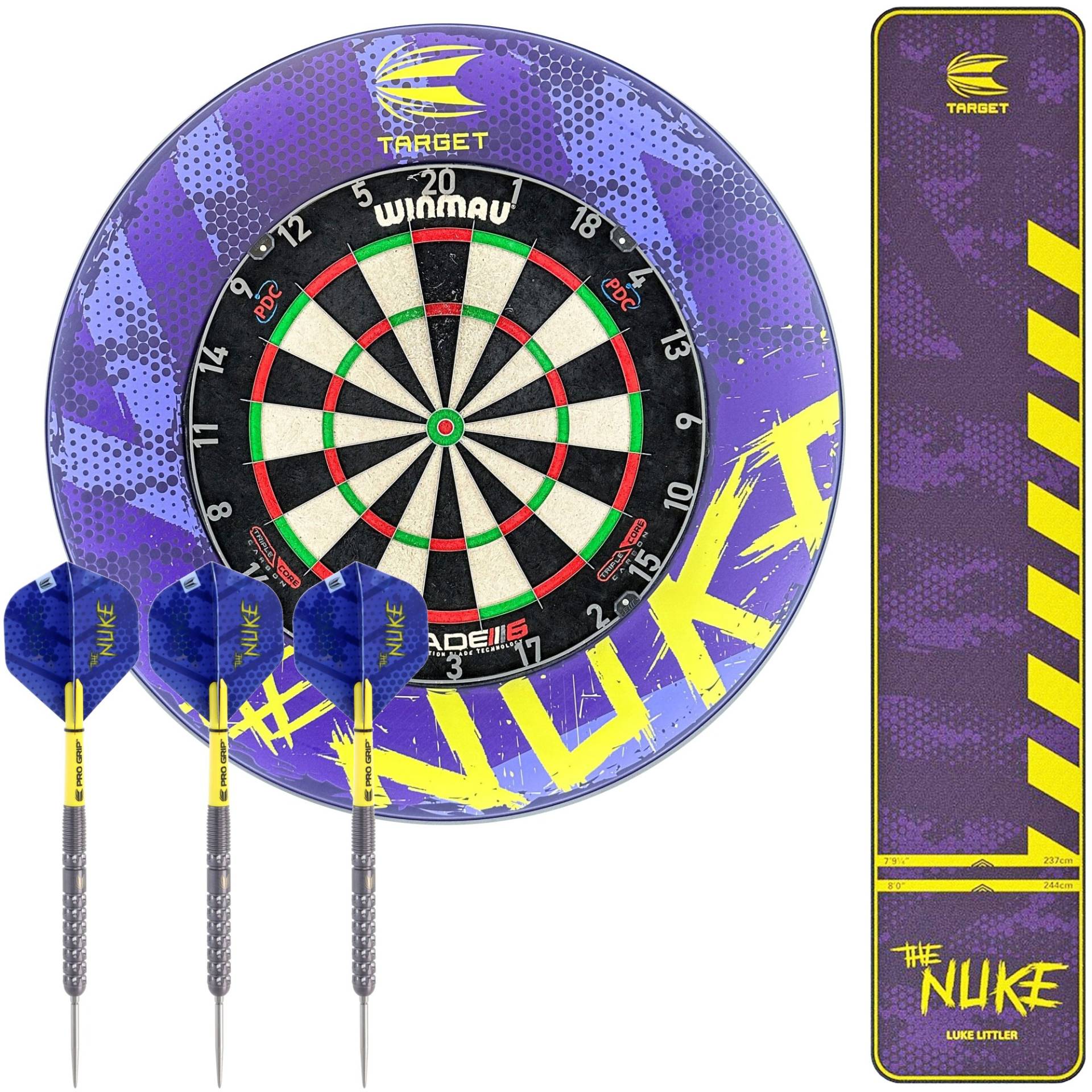 Luke Littler Starter Set, das ultimative The Nuke Dart-Setup, Luke Littler Darts WM 2025 Bundle Luke Littler Starter Set, das ultimative The Nuke Dart-Setup, Luke Littler Darts WM 2025 Bundle von Target