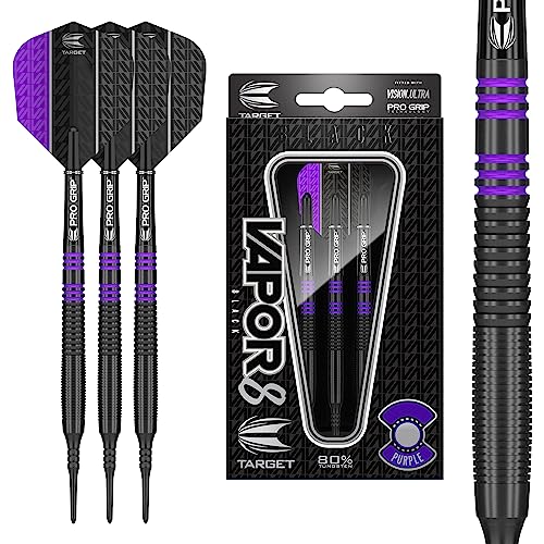 Target Darts Vapor 8 Black 80% Tungsten Soft Tip Darts Set, Lila 18G | Pixel Tip Darts, Professionelles Dart Zubehör, Elektronisches Soft Tip Dart Set Target Darts Vapor 8 Black 80% Tungsten Soft Tip Darts Set, Lila 18G | Pixel Tip Darts, Professionelles Dart Zubehör, Elektronisches Soft Tip Dart Set von Target Darts
