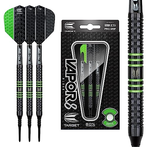 Target Darts Vapor 8 Black 80% Tungsten Soft Tip Darts Set, Grün 18G | Pixel Tip Darts, Professionelles Dart Zubehör, Elektronisches Soft Tip Dart Set Target Darts Vapor 8 Black 80% Tungsten Soft Tip Darts Set, Grün 18G | Pixel Tip Darts, Professionelles Dart Zubehör, Elektronisches Soft Tip Dart Set von Target Darts