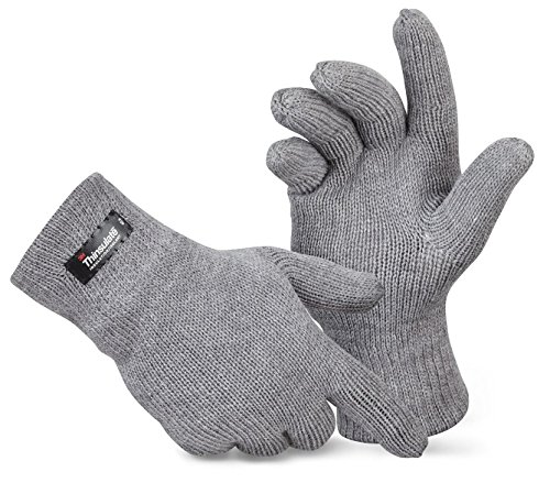 Herren Thermo Strick-Handschuhe Thinsulate Grau XXL von Tarjane