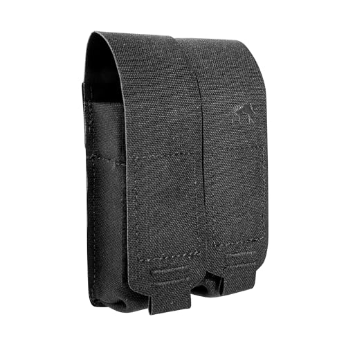 Tasmanian TT DBL Pistol Mag Pouch MKIII robuste Magazin-Tasche für Zwei Pistolen-Magazine HK, Glock, SIG, Beretta M9 mit Klett-Verschluss und Molle System, Schwarz von Tasmanian Tiger