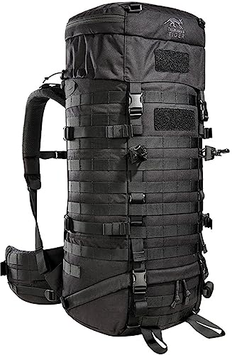 Tasmanian Tiger TT Base Pack 52 Modularer, erweiterbarer Einsatz-Rucksack 52L bis 65L Volumen, Trekking-Rucksack mit Molle-System und abnehmbarem Hüftgurt Black von Tasmanian Tiger