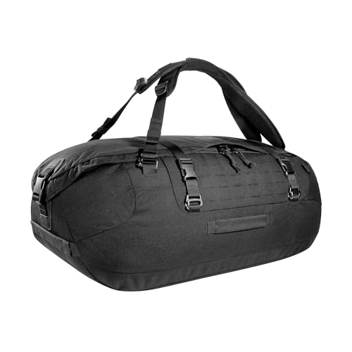 Tasmanian Tiger TT Duffel 65 L Taktische Reise-Tasche Duffel Bag für Herren mit Rucksack-Funktion und Molle-System, abschließbar, 65l Volumen, Schwarz von Tasmanian Tiger