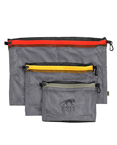 Tasmanian Tiger TT Mesh Pocket Set Black Edition Rucksack Organizer Zusatztaschen in 3 Größen Schwarz von Tasmanian Tiger