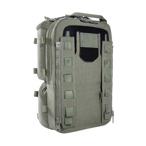 Tasmanian Tiger TT Operator Pack ZP Taktischer Einsatz-Pack mit RV- oder Molle-Befestigung und auswechselbaren Magazin-Einsätzen für Plattenträger, Steingrau-Oliv IRR von Tasmanian Tiger