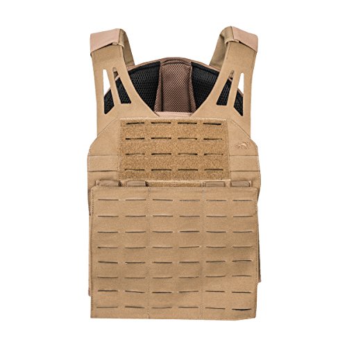 Tasmanian Tiger TT Plate Carrier LC Leichter Plattenträger mit MOLLE-System in Laser Cut-Ausführung mit integrierter Funkgeräte-Tasche, Coyote Brown von Tasmanian Tiger