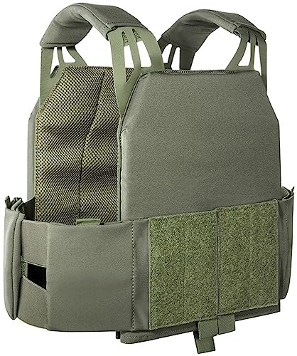 Tasmanian Tiger TT Plate Carrier LP MKII Leichter, Flacher Plattenträger, Unterzieh-Träger mit abnehmbaren Seitentaschen Olive S/M von Tasmanian Tiger