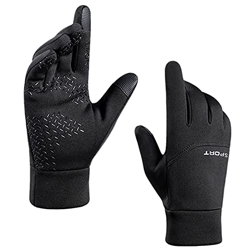 Tassety 1 Paar Laufhandschuhe für Herren und Damen, Touchscreen-Handschuhe, warm, Radfahren, Vollfinger-Handschuhe von Tassety