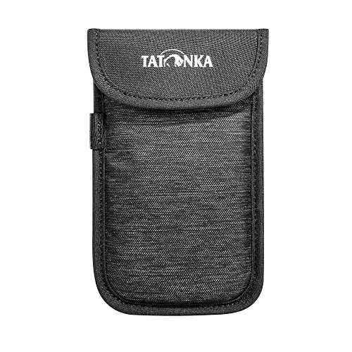 Handyhülle Tatonka Smartphone Case XL (15 x 8 cm) - Rundum gepolsterte Schutzhülle fürs Handy mit Klettverschluss-Deckel - Innenmaße: 15 x 8 cm,1 Stück, off black von Tatonka