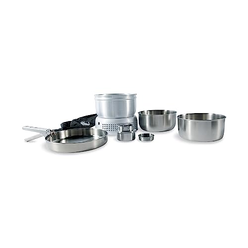 Tatonka Multi Set + Alcohol Burner (8-teilig) - Camping-Kochgeschirr aus Edelstahl mit Spirituskocher - (Pfanne, 2 Töpfe, Klemmgriff, Windschutz, Kochgestell und Kocher) Tatonka Multi Set + Alcohol Burner (8-teilig) - Camping-Kochgeschirr aus Edelstahl mit Spirituskocher - (Pfanne, 2 Töpfe, Klemmgriff, Windschutz, Kochgestell und Kocher) von Tatonka