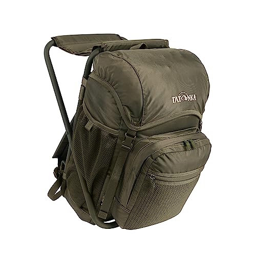 Tatonka Fischerstuhl 20L - Rucksack mit Hocker und 20 Liter Volumen - Mit stabilem Aluminiumrahmen - Belastbar bis 100 Kg (olive) von Tatonka