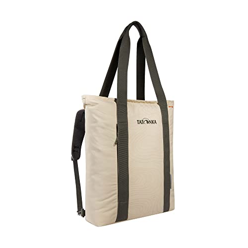 Tatonka Rucksacktasche Grip Bag 13l - Tasche mit verstaubaren Rucksackträgern und Laptopfach - als Tasche oder Rucksack verwendbar - 13 Liter (brown rice curve) von Tatonka