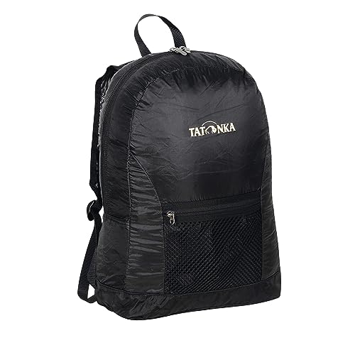 Tatonka Superlight - Faltbarer und sehr leichter Rucksack mit 18 Liter Volumen, Netztasche und integrierter Gürteltasche, Schwarz von Tatonka