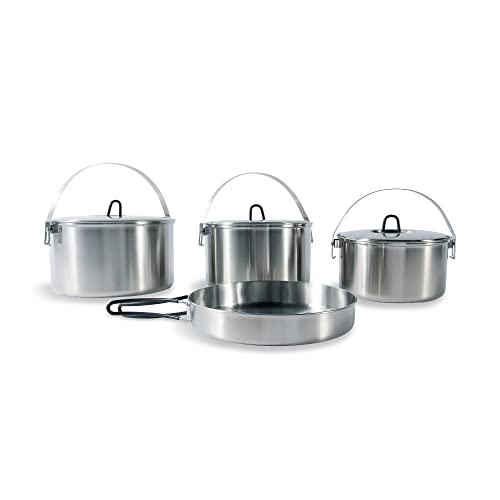 Tatonka Family Cook Set L (4-teilig) - Camping-Kochgeschirr aus Edelstahl - Bestehend aus einer Pfanne und 3 Töpfen mit Deckel Tatonka Family Cook Set L (4-teilig) - Camping-Kochgeschirr aus Edelstahl - Bestehend aus einer Pfanne und 3 Töpfen mit Deckel von Tatonka