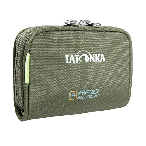 Tatonka Geldbeutel Plain Wallet RFID B - Kleine Geldbörse mit RFID Schutz und Münzfach, Fächern für Kreditkarten, Bankkarten etc. - Maße: 11 x 7 x 2 cm, Olive von Tatonka
