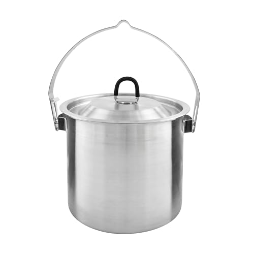 Tatonka Pot Set BC 1.4 L - Hoher Outdoor-Kochtopf aus Edelstahl mit einsetzbarer Schale, Bügel zum Aufhängen, Volumenskalierung und Deckel - 1,4 Liter - Ø 13 x 13,5 cm von Tatonka