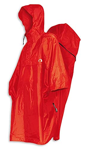 Tatonka Cape XL - Wasserdichter Regenponcho mit integriertem Rucksack-Regenschutz und Kapuze mit Schnürzug - Inklusive Beutel - Größe XL (red) von Tatonka
