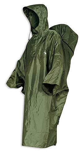 Tatonka Cape M - Wasserdichter Regenponcho mit integriertem Rucksack-Regenschutz und Kapuze mit Schnürzug - Inklusive Beutel - Größe M (cub) von Tatonka