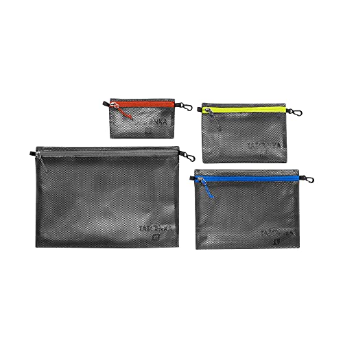 Tatonka Reißverschlusstasche Zip Pouch - Flache Aufbewahrungs- und Dokumententasche in verschiedenen Größen und als Set - durchsichtig, wasserfest und robust , black, Set (S, M, L, XL) von Tatonka