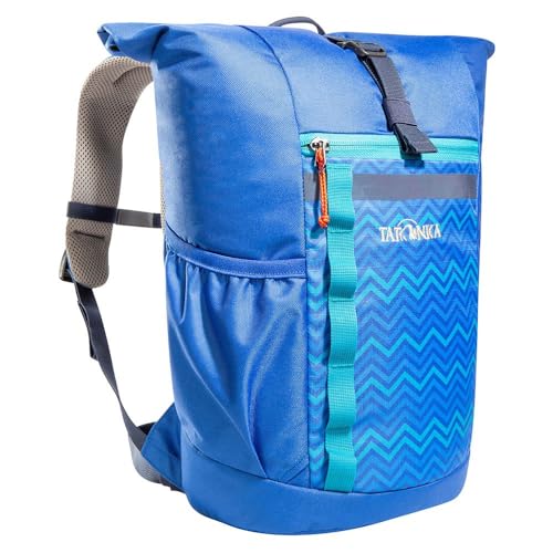 Tatonka Kinderrucksack Rolltop Pack JR 14L- Rucksack für Mädchen und Jungen im Grundschulalter - Inklusive Sitzkissen und Reflektoren für gute Sichtbarkeit - Aus recycelten Materialien (blue) von Tatonka