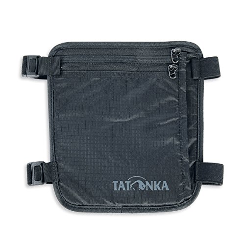 Tatonka Skin Secret Pocket - Sicherheits-Geldbörse zum Tragen am Bein - Bietet Platz für Reisepässe, Kreditkarten, Bargeld, etc. - Mit weicher und hautfreundlicher Rückseite - 19 x 19 cm, Schwarz von Tatonka