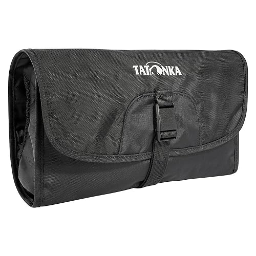 Tatonka Small Travelcare Kulturbeutel - Flache Waschtasche zum Aufhängen mit Fächern und Spiegel - black - 25 x 17 x 4 cm von Tatonka