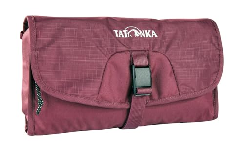 Tatonka Small Travelcare Kulturbeutel - Flache Waschtasche zum Aufhängen mit Fächern und Spiegel - bordeaux red - 25 x 17 x 4 cm von Tatonka