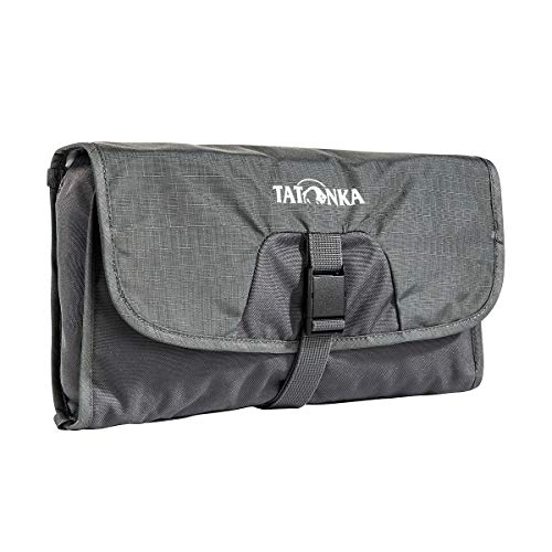 Tatonka Small Travelcare Kulturbeutel - Flache Waschtasche zum Aufhängen mit Fächern und Spiegel - titan grey - 25 x 17 x 4 cm von Tatonka