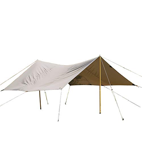 Tatonka Tarp 1 TC (425 x 445 cm) - Wasserdichtes Tarp aus Baumwollmischgewebe mit hervorragender UV-Stabilität, Ösen und Abpsannschlaufen - Schützt vor Sonne, Wind und Regen - beige von Tatonka