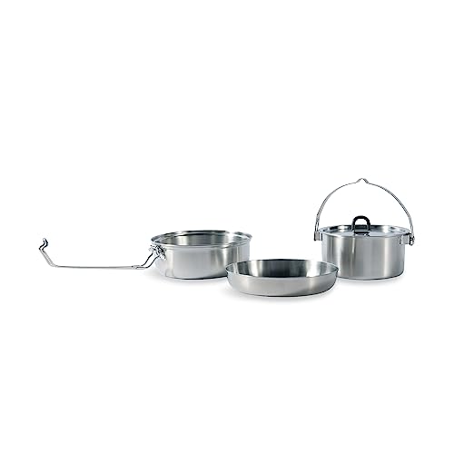 Tatonka Camp Set Large (3-teilig) - Camping-Kochgeschirr aus Edelstahl - Bestehend aus Pfanne, Schale und Topf mit Deckel (0,8L) - Inklusive Transportbeutel Tatonka Camp Set Large (3-teilig) - Camping-Kochgeschirr aus Edelstahl - Bestehend aus Pfanne, Schale und Topf mit Deckel (0,8L) - Inklusive Transportbeutel von Tatonka