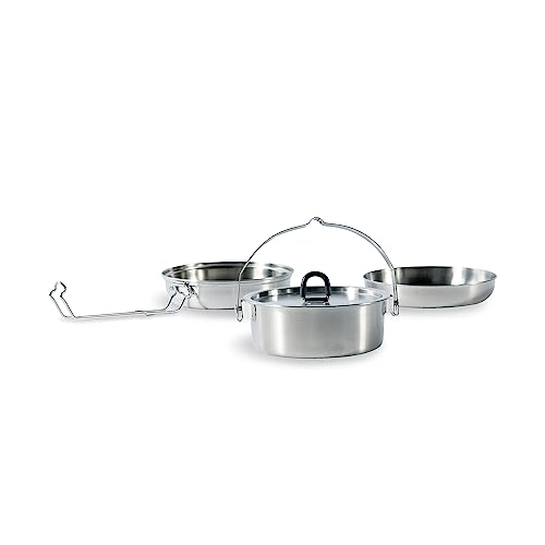 Tatonka Camp Set Regular (3-teilig) - Camping-Kochgeschirr aus Edelstahl - Bestehend aus Pfanne, Schale und Topf mit Deckel (0,6L) - Inklusive Transportbeutel, Silber Tatonka Camp Set Regular (3-teilig) - Camping-Kochgeschirr aus Edelstahl - Bestehend aus Pfanne, Schale und Topf mit Deckel (0,6L) - Inklusive Transportbeutel, Silber von Tatonka
