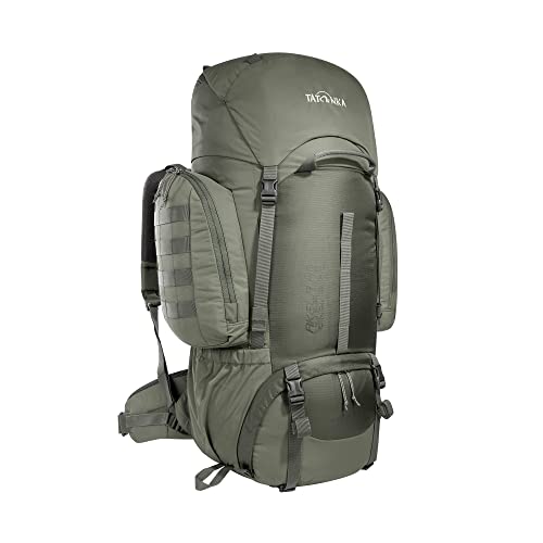 Tatonka Trekkingrucksack Akela 45l - Tourenrucksack für Jugendliche - Mit Rückensystem und zwei großen Reißverschluss-Seitentaschen - PFC-frei - 45 Liter Volumen (stone grey olive), 1444 von Tatonka