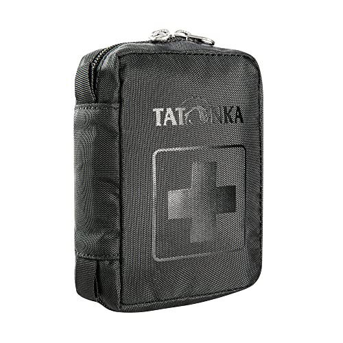 Tatonka First Aid XS - Erste-Hilfe-Tasche (ohne Inhalt) mit unterteiltem Hauptfach und Gürtelschlaufe - Zum selber Befüllen - Abmessungen: 10 x 7 x 4 cm (black) von Tatonka