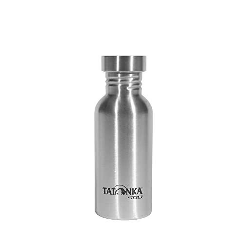 Tatonka Edelstahl Trinkflasche Steel Bottle Premium 0,5l - Bruchsichere Wasserflasche mit Edelstahl-Schraubverschluss - spülmaschinenfest und BPA-frei (500ml) von Tatonka