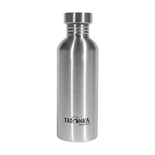 Tatonka Edelstahl Trinkflasche Steel Bottle Premium 1l - Bruchsichere Wasserflasche mit Edelstahl-Schraubverschluss - spülmaschinenfest und BPA-frei (1000ml) von Tatonka