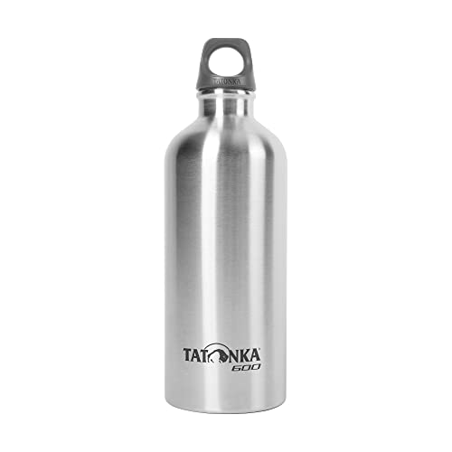 Tatonka Trinkflasche Stainless Steel Bottle 0,6l - Unzerbrechliche Flasche aus Edelstahl - schadstofffrei (BPA-frei), rostfrei, lebensmittelecht, spülmaschinenfest - Mit Öse zum Befestigen (600ml) von Tatonka