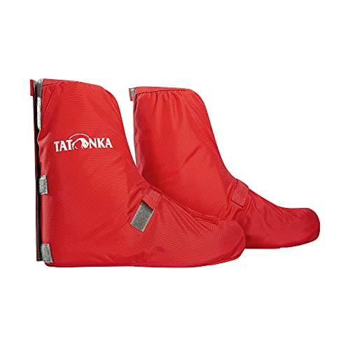 Tatonka Fahrrad-Überschuhe Velo Gaiter S (Gr. 35-38) - Wasserdichte Überziehschuhe mit Reflexstreifen und regulierbarer Beinweite - Größe S (Schuhgröße 35-38) - Damen und Herren - rot von Tatonka