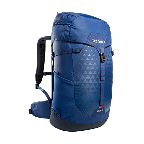 Tatonka Wanderrucksack Storm 30l RECCO mit Rückenbelüftung und Regenschutz - Leichter, bequemer Rucksack zum Wandern mit RECCO-Reflektor - PFC-frei - 30 Liter (darker blue) von Tatonka