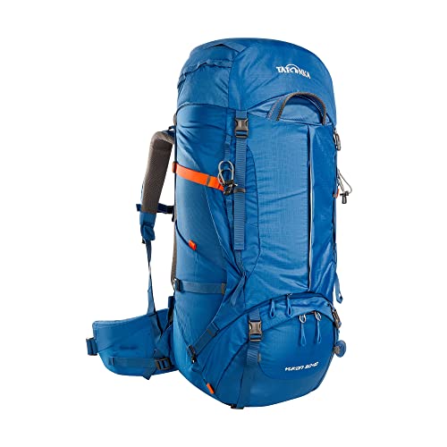 Tatonka Yukon 50+10 - Trekkingrucksack mit Frontzugriff, verstellbarem Rückensystem, extra Bodenfach, Regenhülle und 60 Liter Volumen (blue) von Tatonka