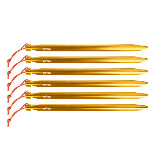 Tatonka Zelthering/Tent Peg Pro 25cm (6 Stück) - Leichte Zeltheringe aus Aluminium und mit Y-Profil - 25 cm lang und in gut sichtbarem Gold - Im 6er-Pack von Tatonka