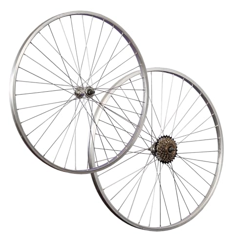 Laufradsatz 28 Zoll rostfreie Speichen Vollachse Shimano Schraubkranz 6 Fach von Taylor-Wheels