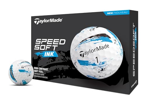 TaylorMade Golf SpeedSoft Ink Golfbälle, Blau, EIN Dutzend von TaylorMade