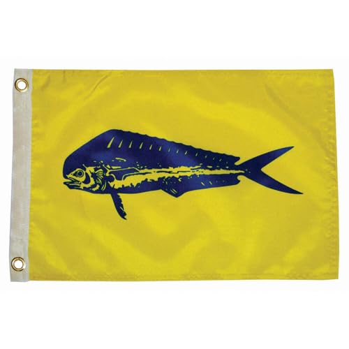 TaylorMade Herren Fisherman's Catch Flag 12" x 18", Dolphin Fischerfang Bootsflagge-Delfin, Messing von TaylorMade