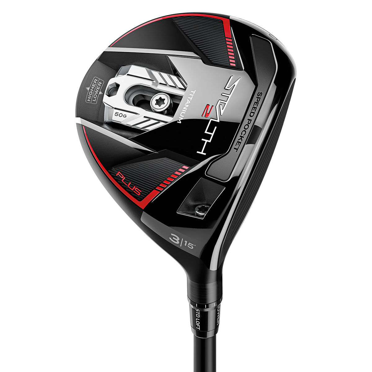 TaylorMade Stealth 2 Plus Golf Fairway Wood, Mens, Left hand, 18°, Mitsubishi kai'li red, Regular | American Golf von TaylorMade