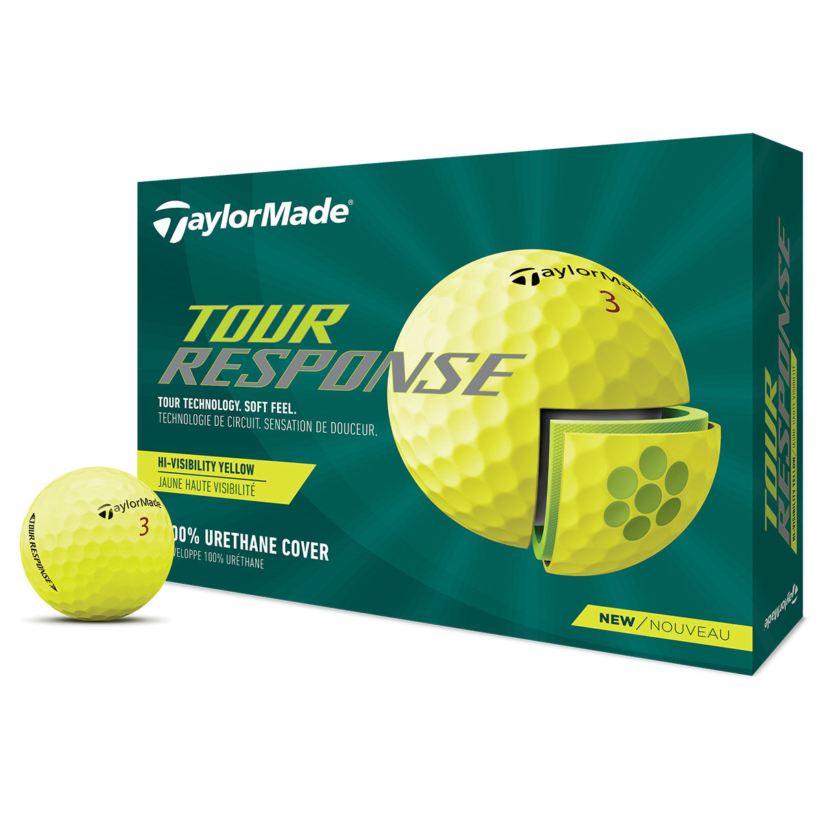 TaylorMade Tour Response 12 Golf Ball Pack, Mens, Yellow | American Golf von TaylorMade