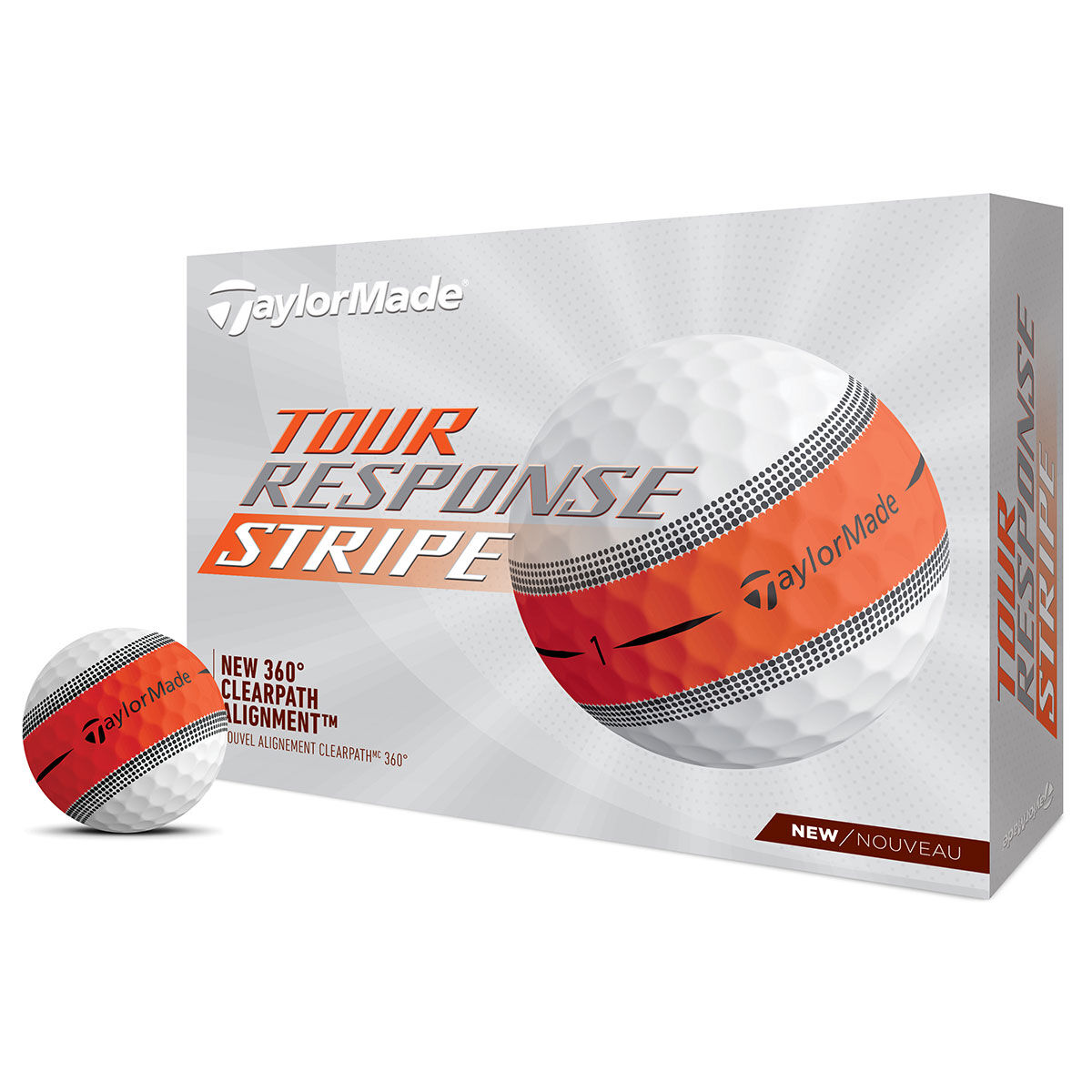 TaylorMade Tour Response Stripe 12 Golf Ball Pack, Mens, Orange | American Golf von TaylorMade