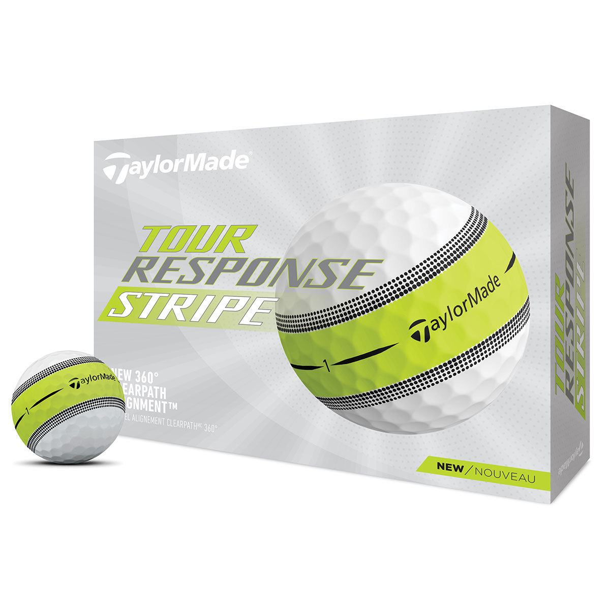 TaylorMade Golf Ball, Tour Response Stripe 12 Pack, White/green | American Golf, One Size von TaylorMade